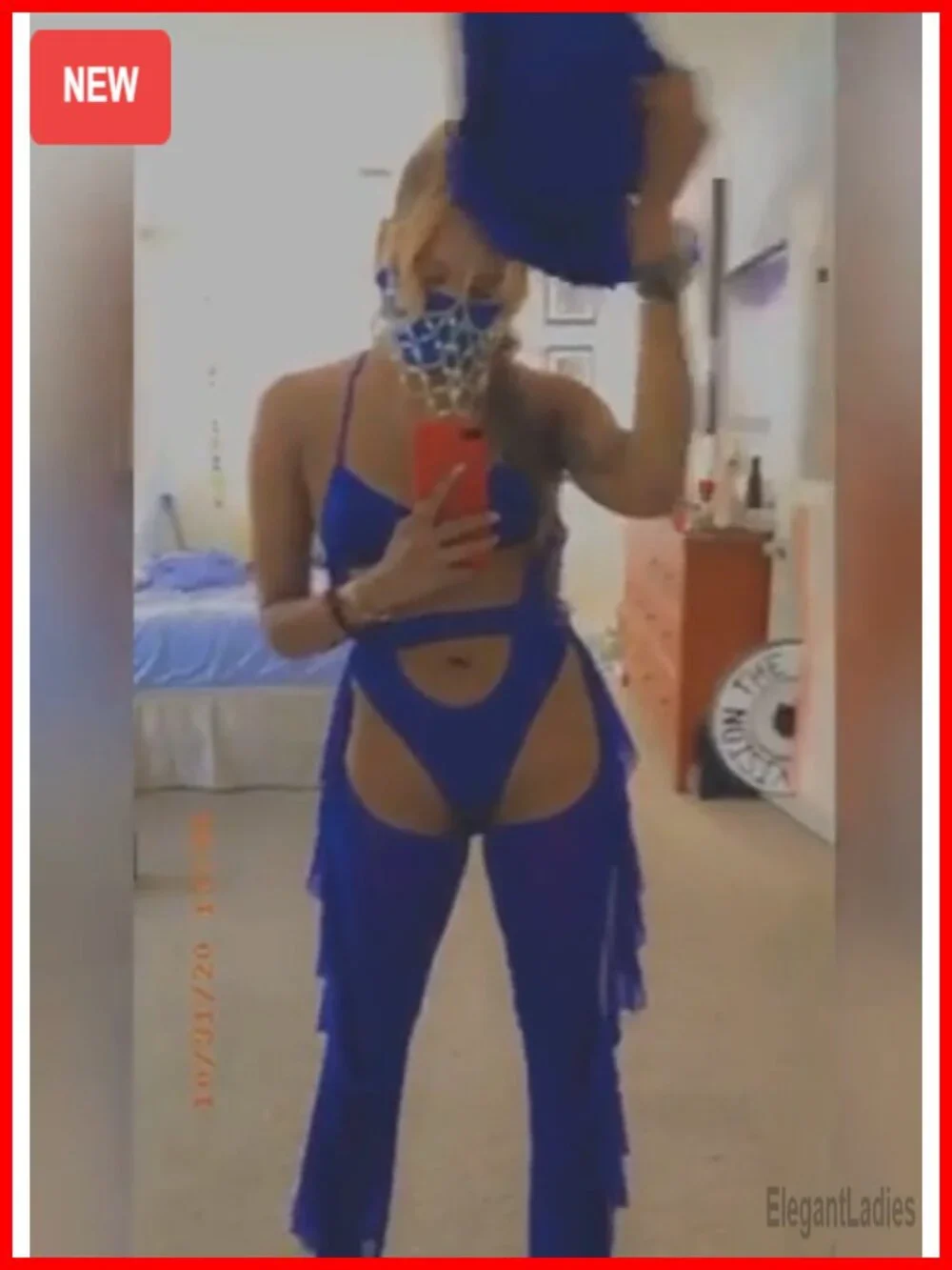 Beading Pearl See Through Sheer Mesh 2 Piece Jumpsuit Crop Top Long Pants